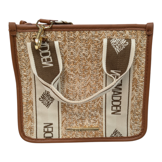 Handbag By Steve Madden In Brown & White, Size:Medium