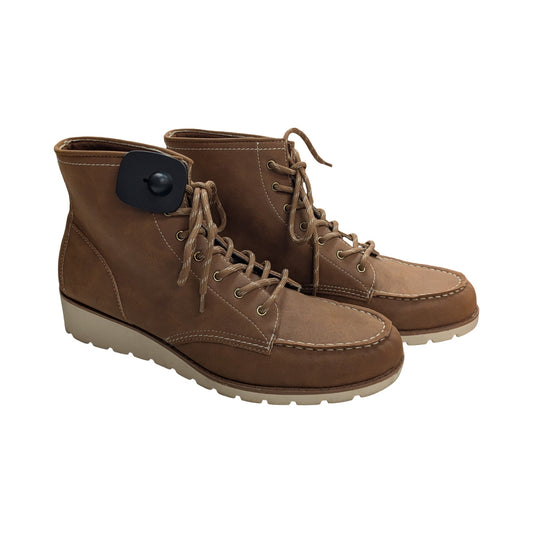 Boots Ankle Flats By St Johns Bay In Brown, Size:11