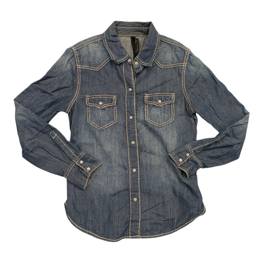 Jacket Denim By Seven 7 In Blue Denim, Size:M