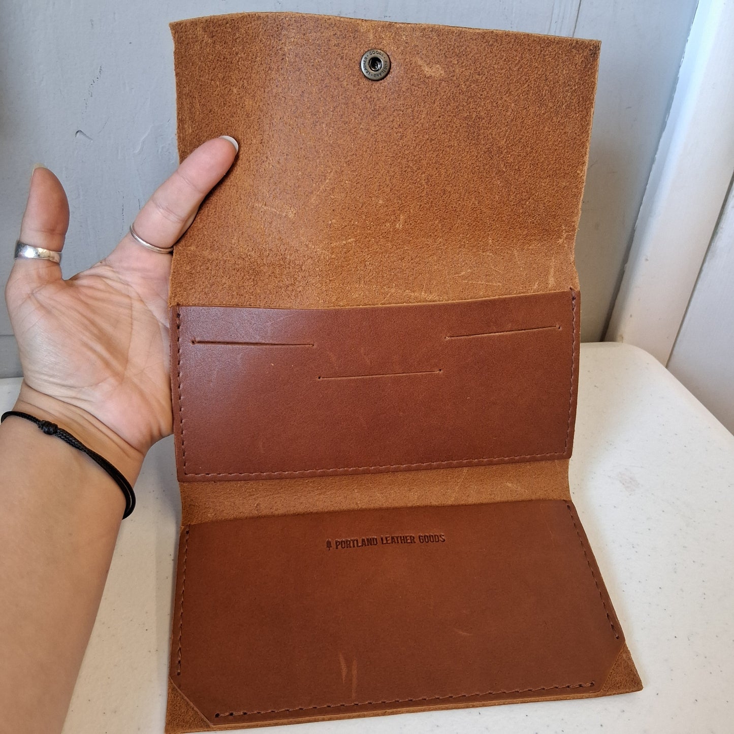 Wallet Leather By Portland Leather In Brown, Size:Large