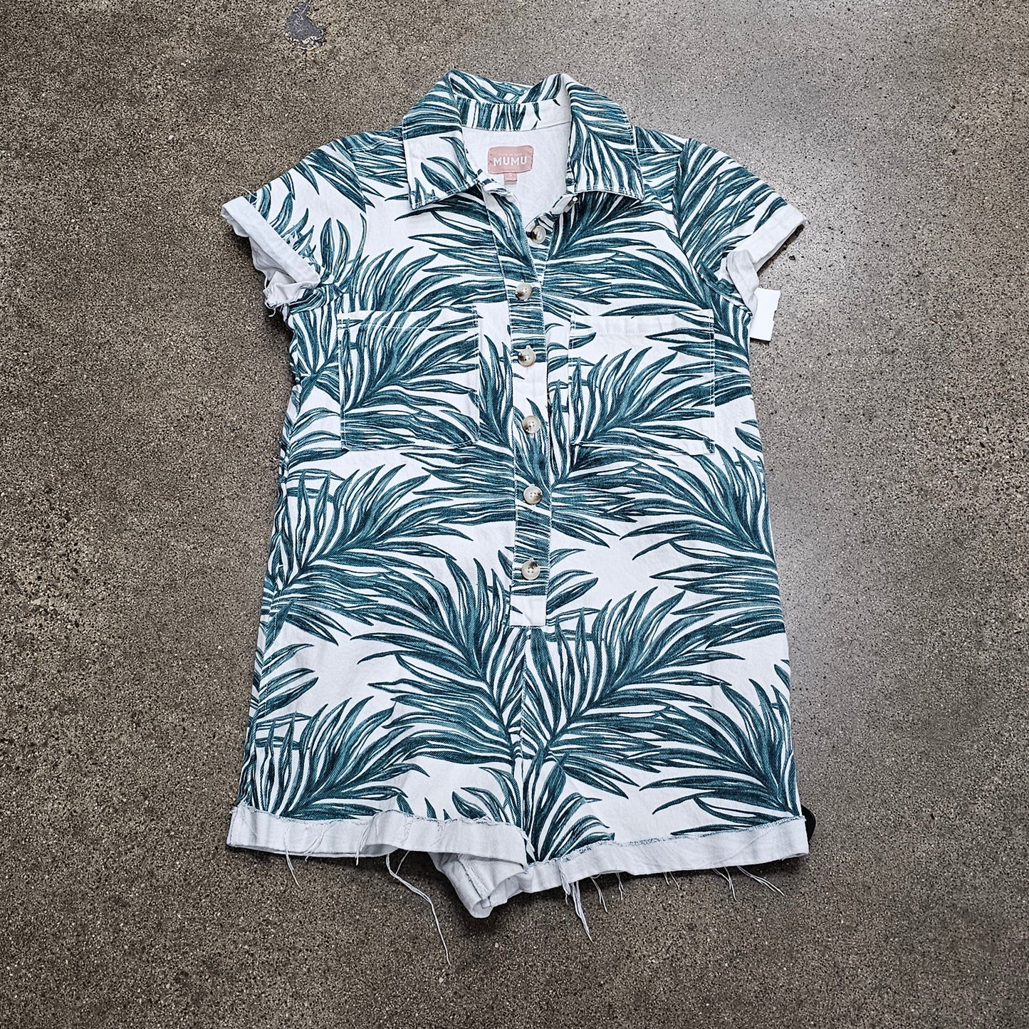 Romper By Mumu In Green & White, Size:S