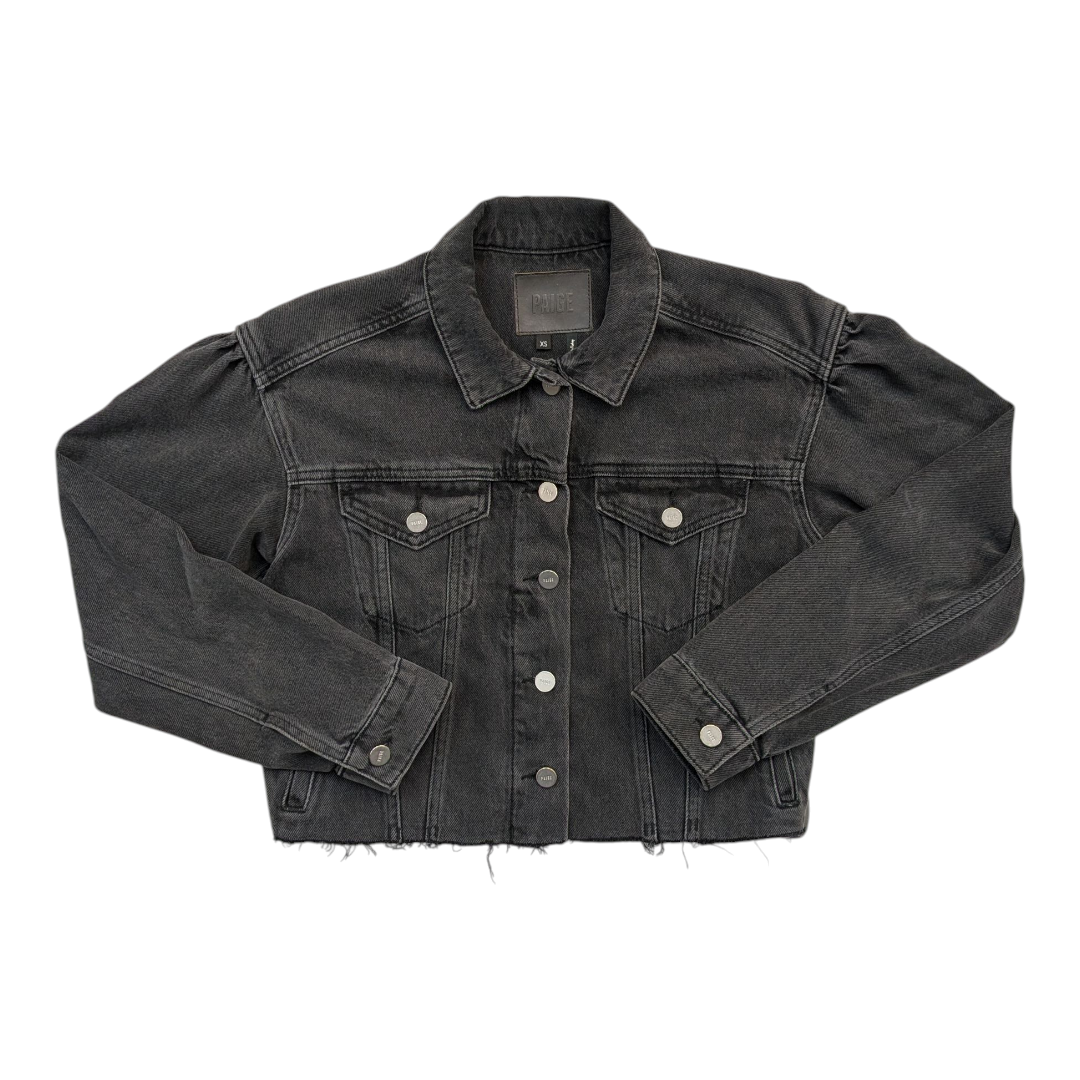 Jacket Denim By Paige In Black Denim, Size:Xs