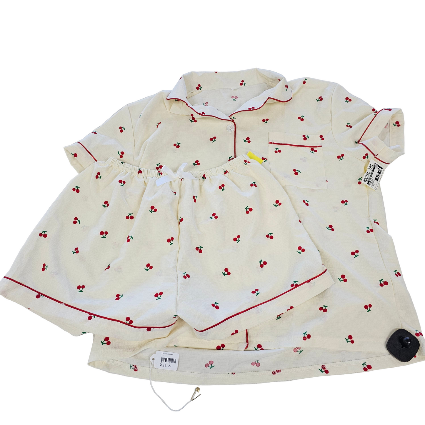 Pajamas 2Pc By Clothes Mentor In Cream & Red, Size:L