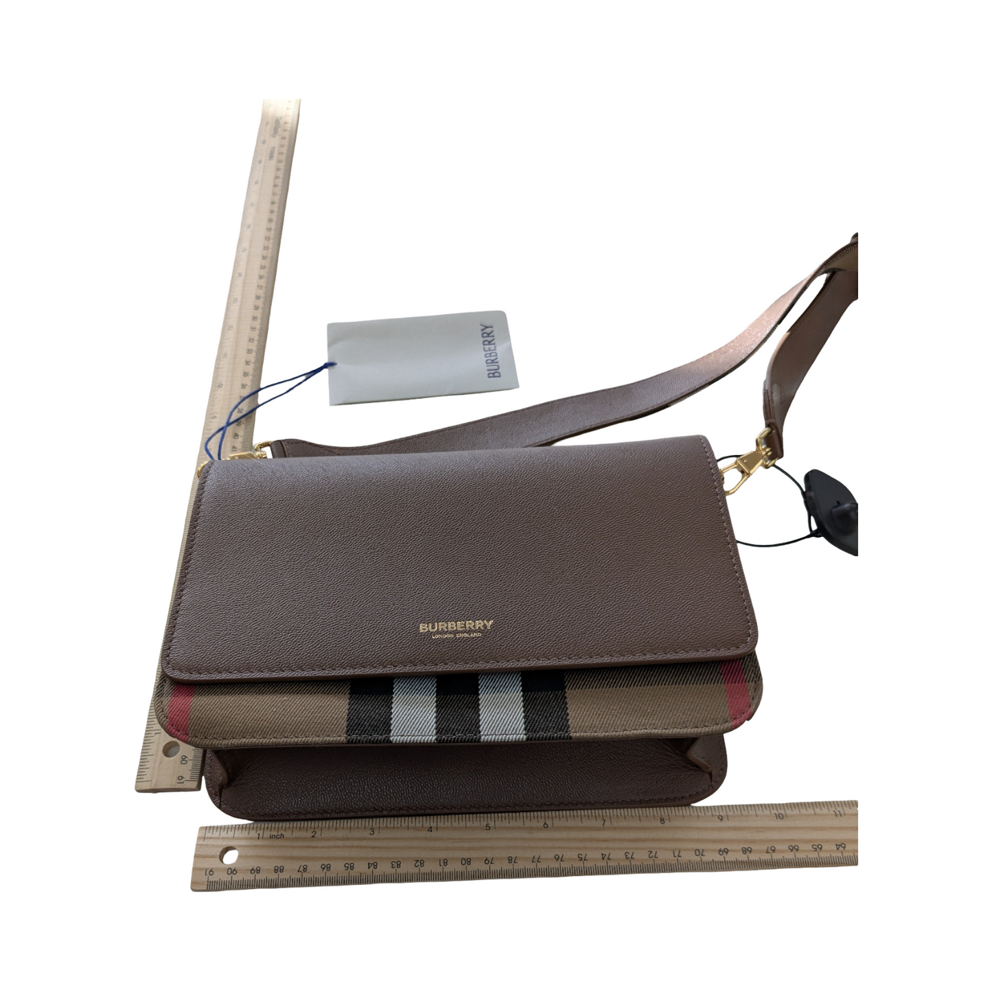 Handbag Luxury Designer By Burberry In Brown, Size:Medium